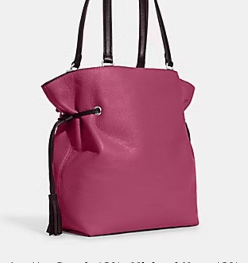 Coach Leather Tote Andy Horse And Carriage Light Raspberry With Matching Wallet