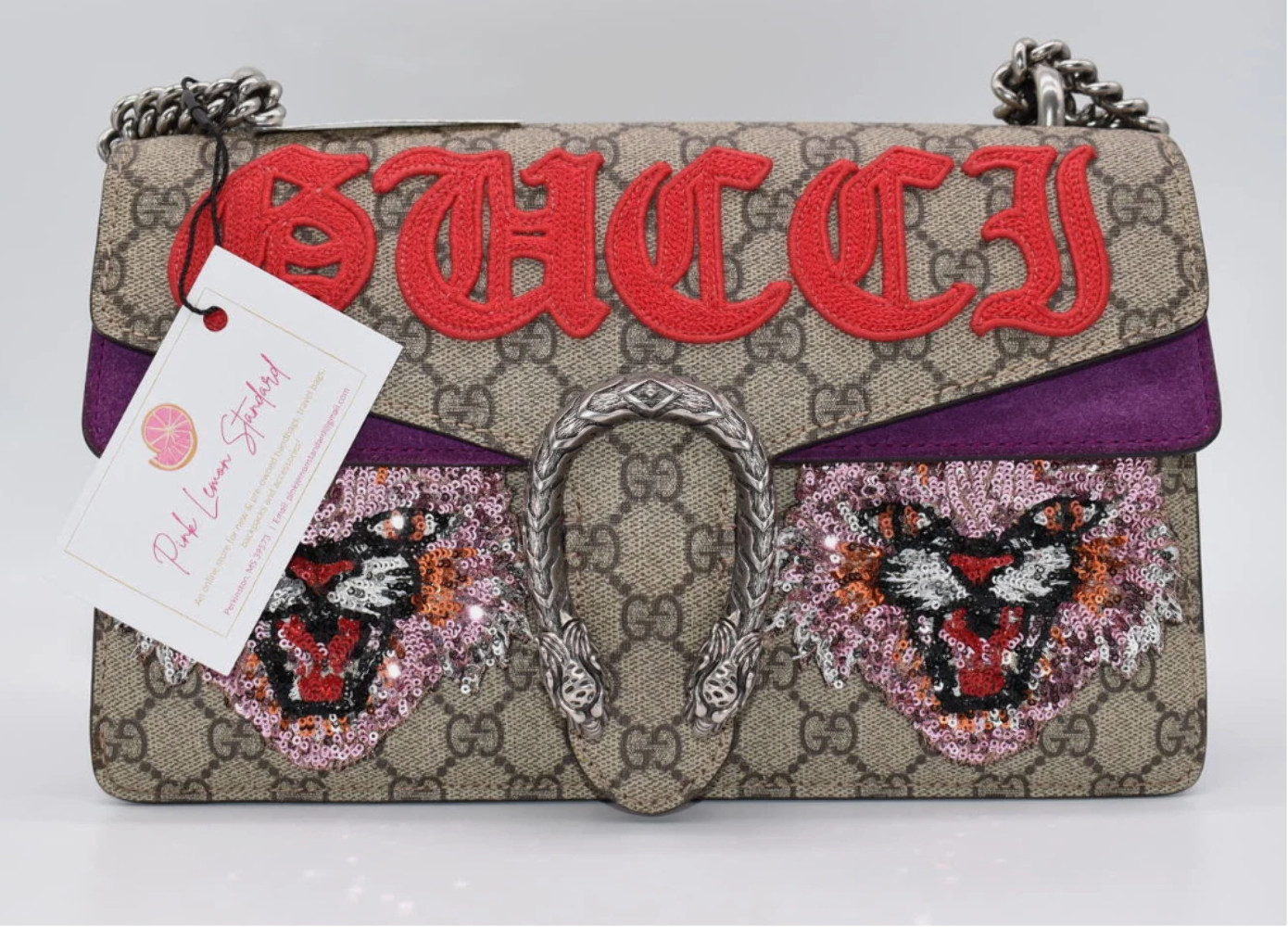 Gucci GG Supreme Monogram Embroidered Small Dionysus Shoulder Bag