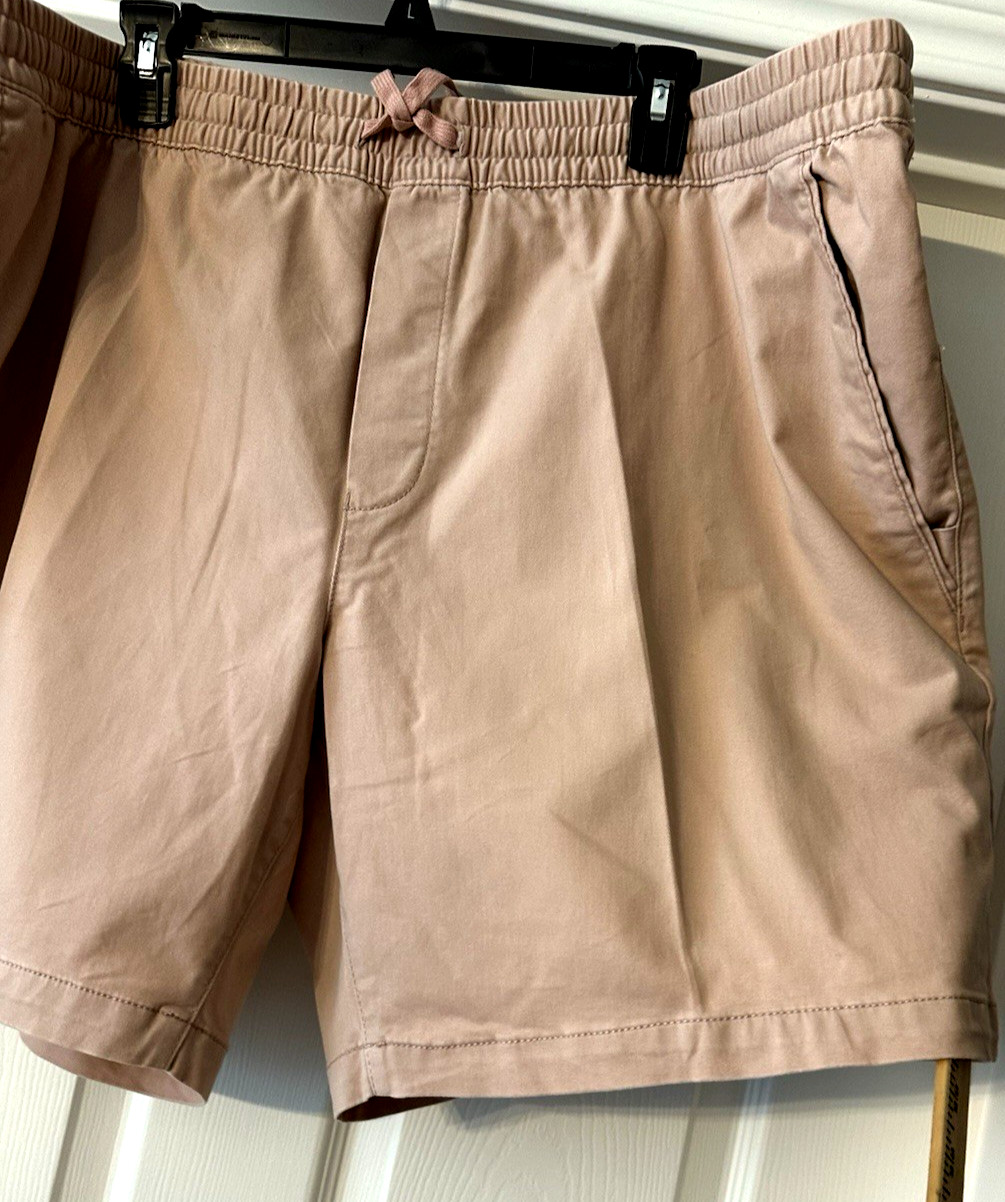 George Men’s 2XL Cotton Blend Elastic Waist Drawstring Pocket Rose Shorts 44-46