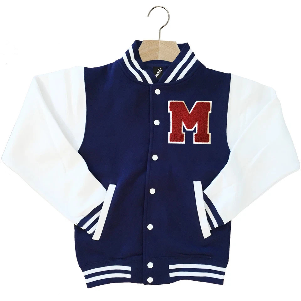 CLASSIC VARSITY BASEBALL JACKET UNISEX PERSONALIZED GENUINE US D COLLEGE LETTER