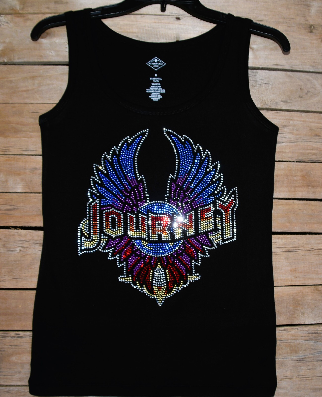 Journey rhinestone tank top sizes XS,X,M,L,XL,XXL,1X,2X,3X,4X,5X
