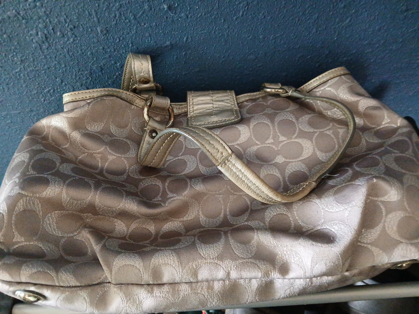 Coach Handbag Light Gray w/Leather Accessories/No. K1173-F18912
