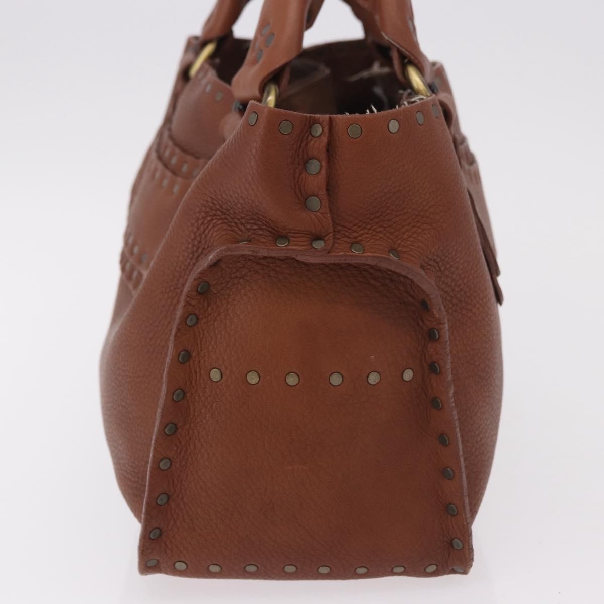 CELINE Boogie bag Hand Bag Leather Brown Auth 183952A