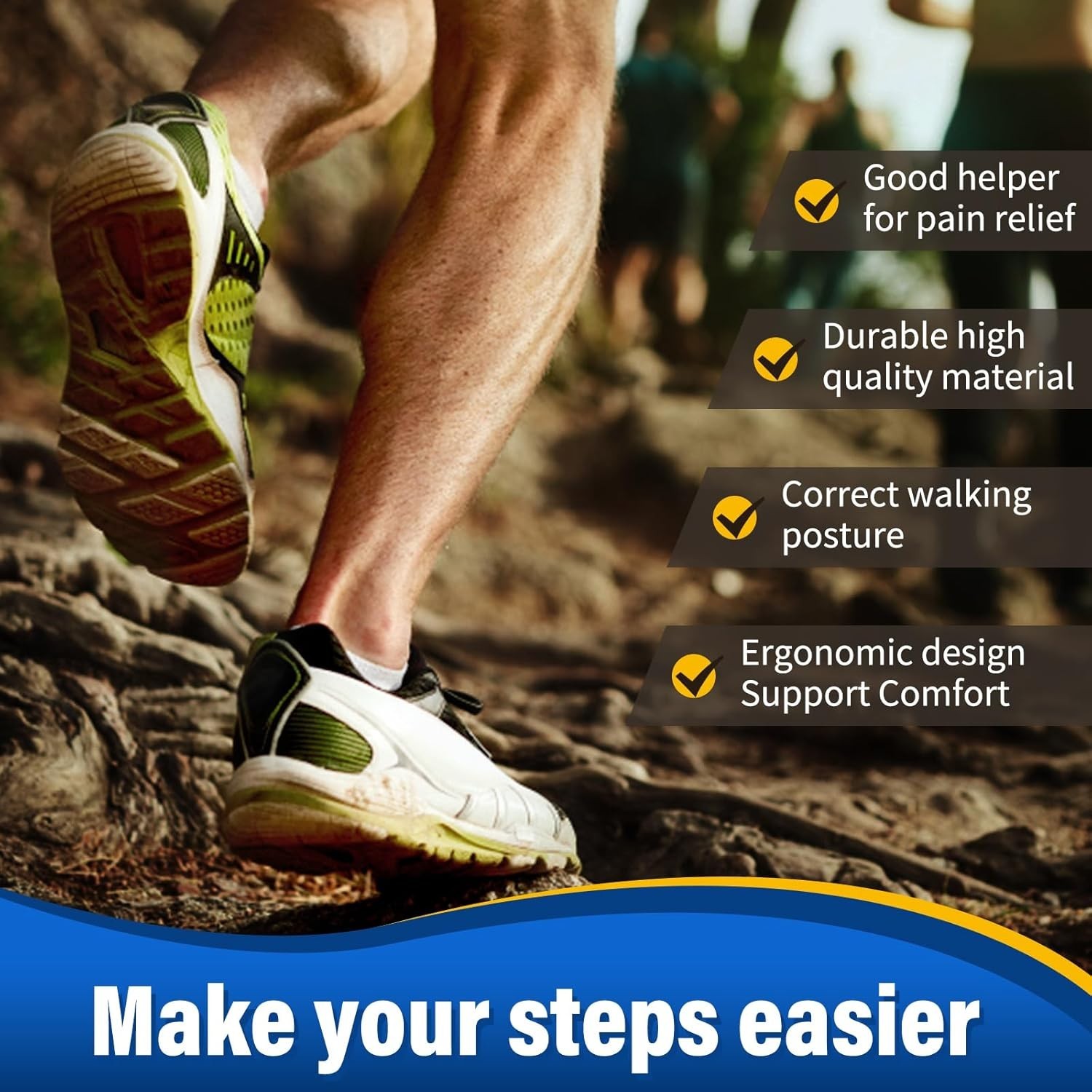Durable Shock-Absorbing Insoles for Flat Feet & High Arches – Anti-Slip Comfort