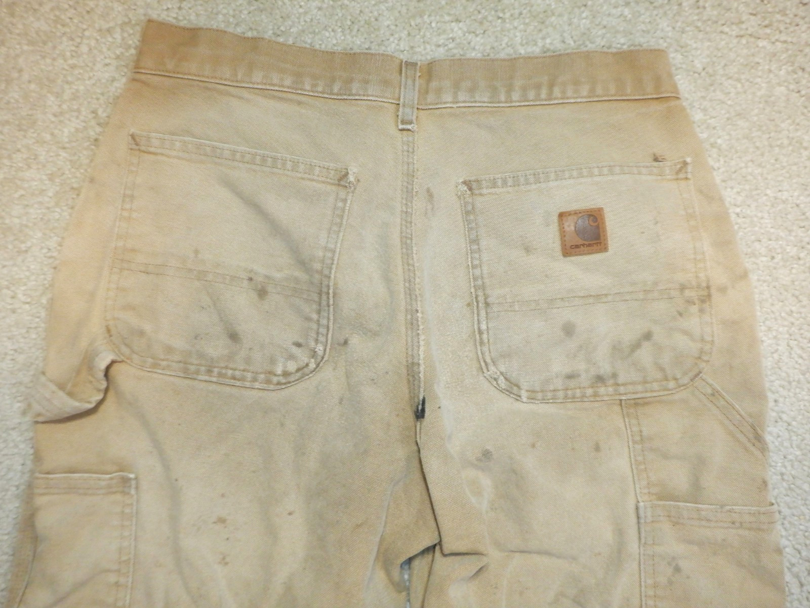Carhartt Work Pants, Distressed Faded Well worn Stains rips, B11, Mens 31/30