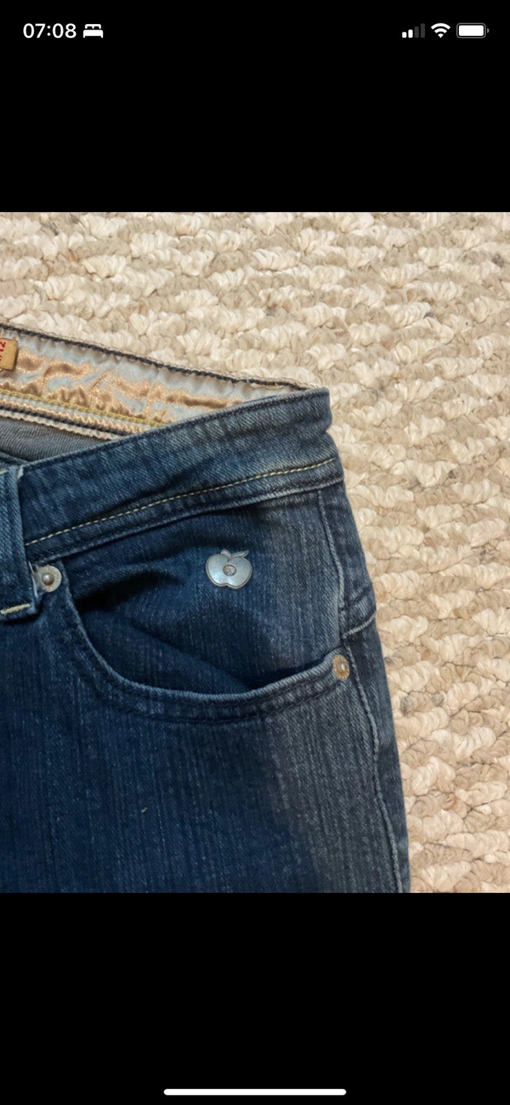 Apple Bottoms Women’s Dark Wash Blue Denim Slim Low Rise Straight flare Jeans 12