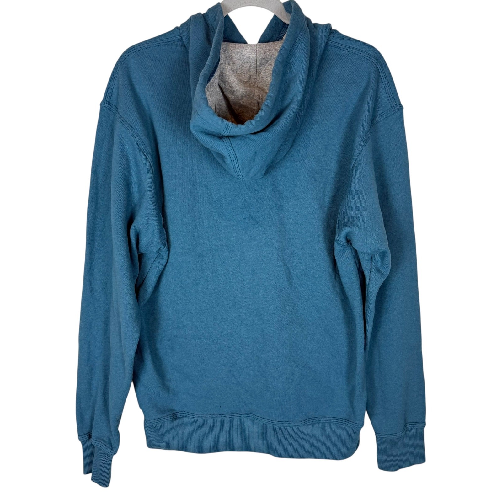 Champion Powerblend Hoodie Men’s Blue Cotton Fleece Lined Logo Drawstring