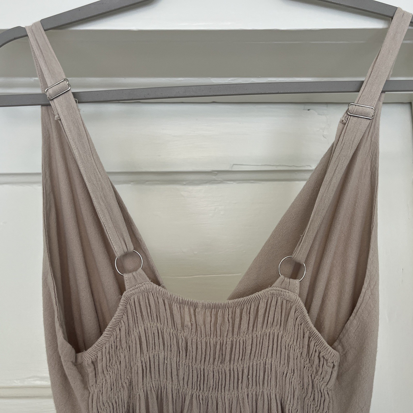 SEASPICE Resortwear Samantha Maxi Dress Baby Beige 100% Peruvian Cotton XL Boho