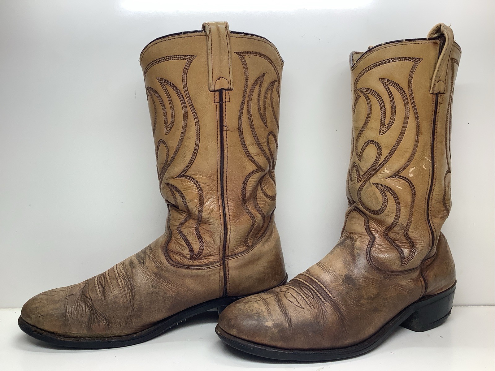 VTG MENS IRON AGE WORK STEEL TOE BROWN BOOTS SIZE 10.5 E