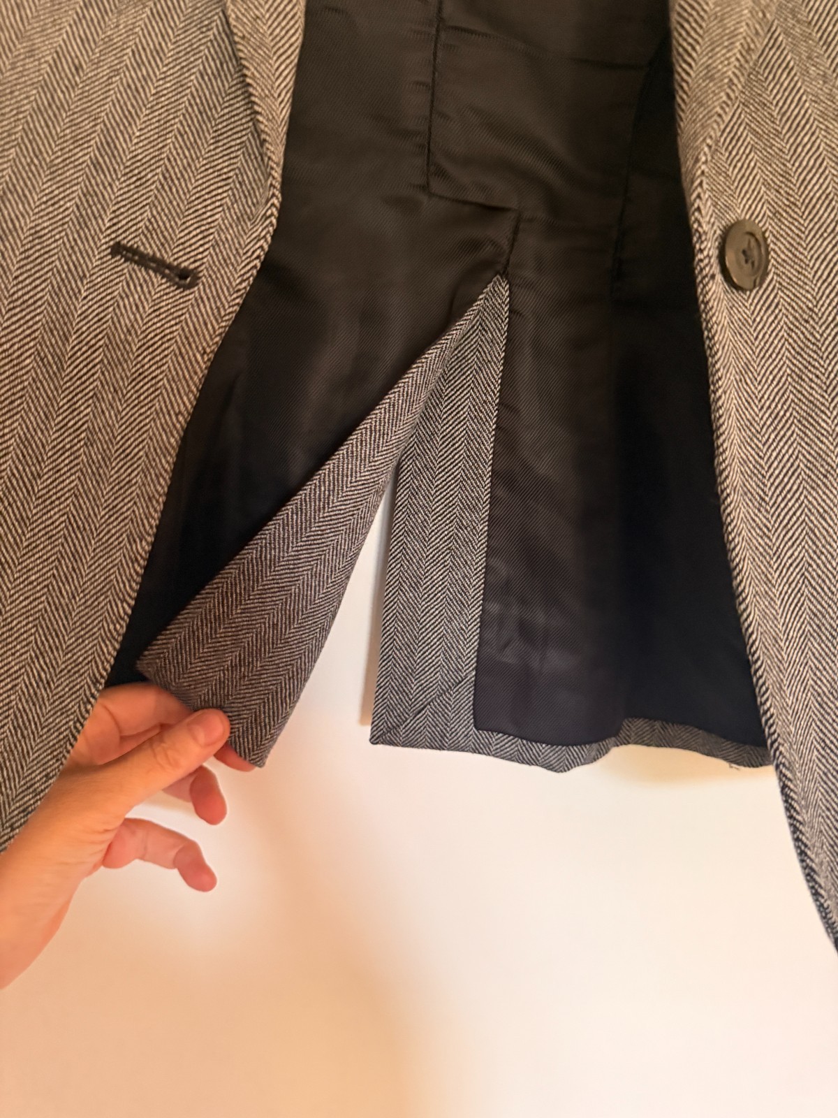 Tom Ford Gucci Black Ivory Herringbone Wool Leather Skirt Suit IT 40/42 US 6-8