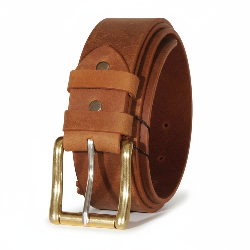 Men’s Leather Belt Genuine Buffalo FULL GRAIN 1.5″ width, Handmade, By Amish