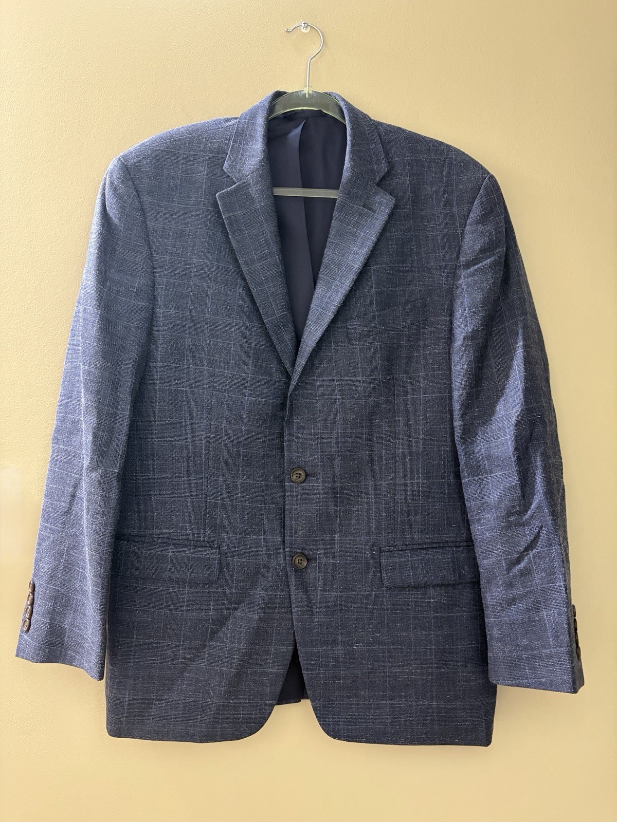 Polo Ralph Lauren Men Suit Blazer Coat Jacket Size 42R Wool/Linen/Silk Navy Blue