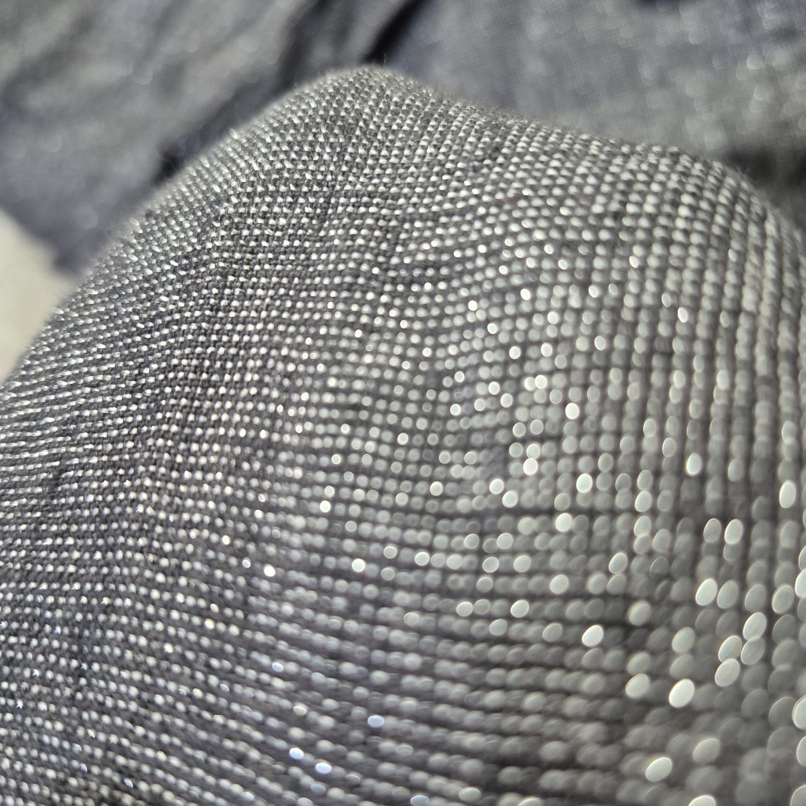 Flax Linen Top Womens Small Gray Metallic Silver Button Up Disco Beach 70s Mom