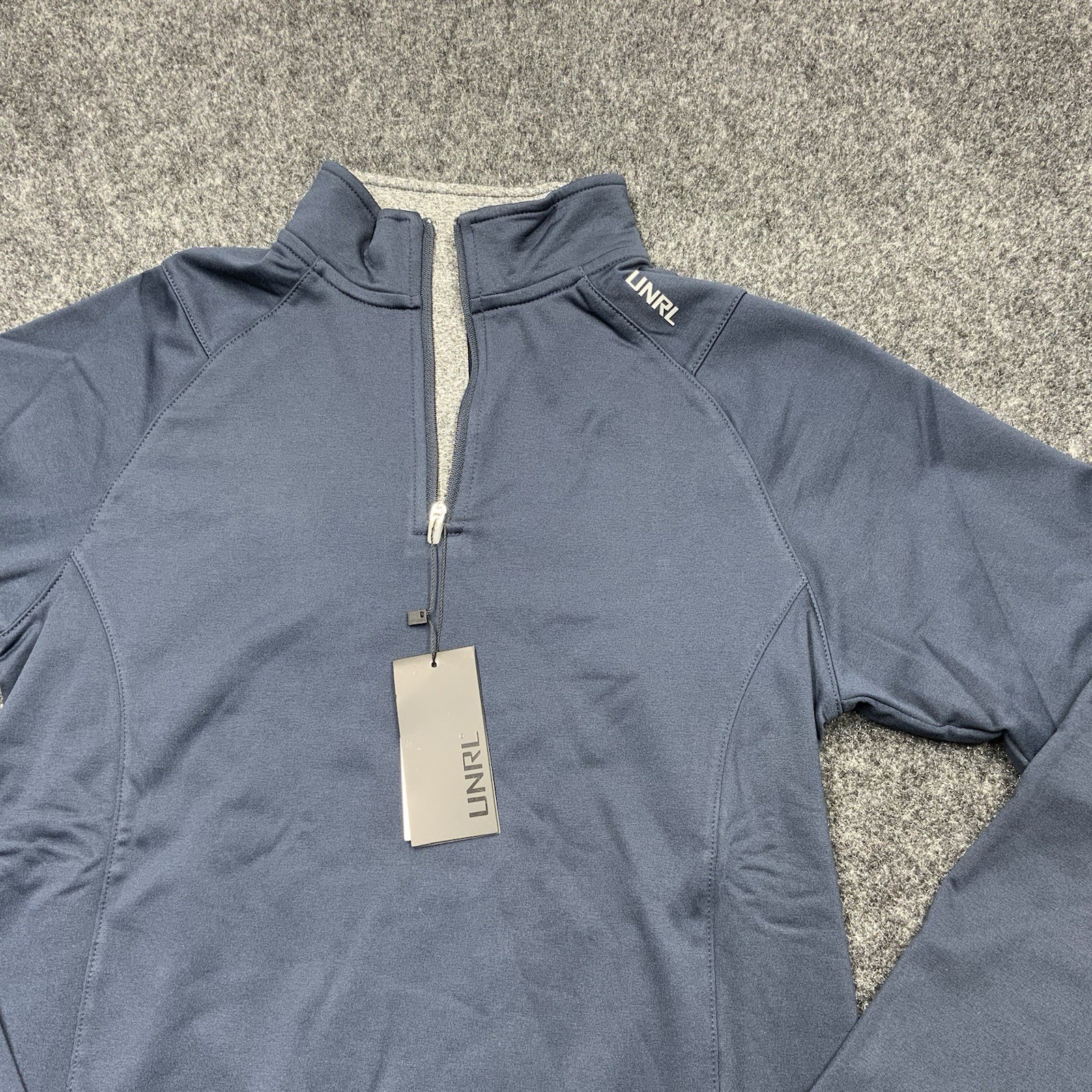 New UNRL Quarter Zip Pullover Men Athletic Golf Lightweight XS Performance Navy
