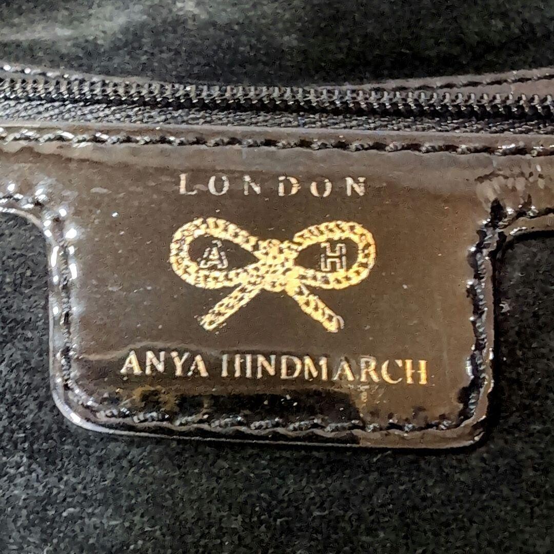 Anya Hindmarch Black Patent Leather Tote Bag Shoulder Work A4 Large 12.6in