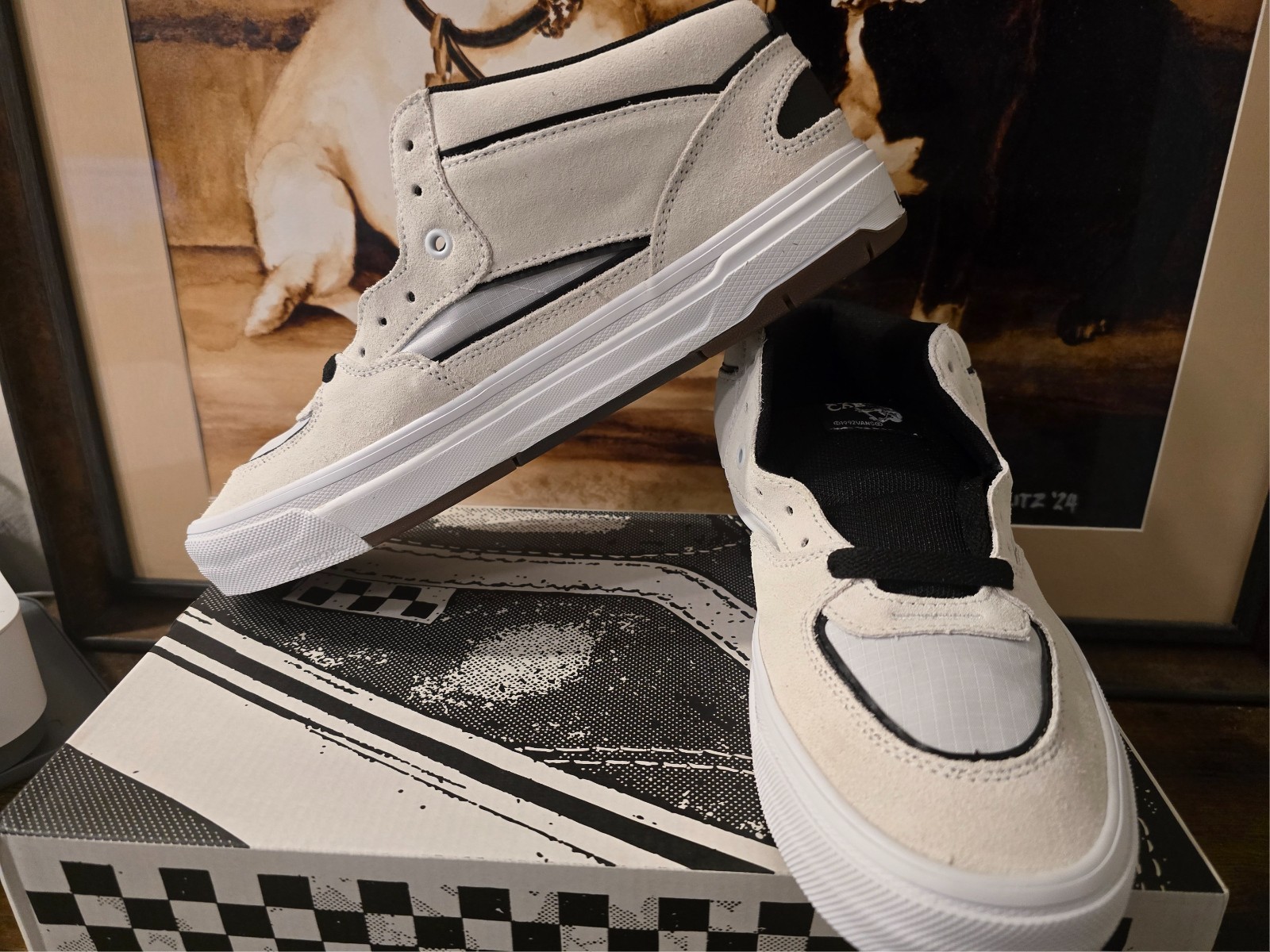 Vans Skate Half Cab Waffle Cup Shoes White Black VN000D9ZYB2 Men’s Size 11 NEW