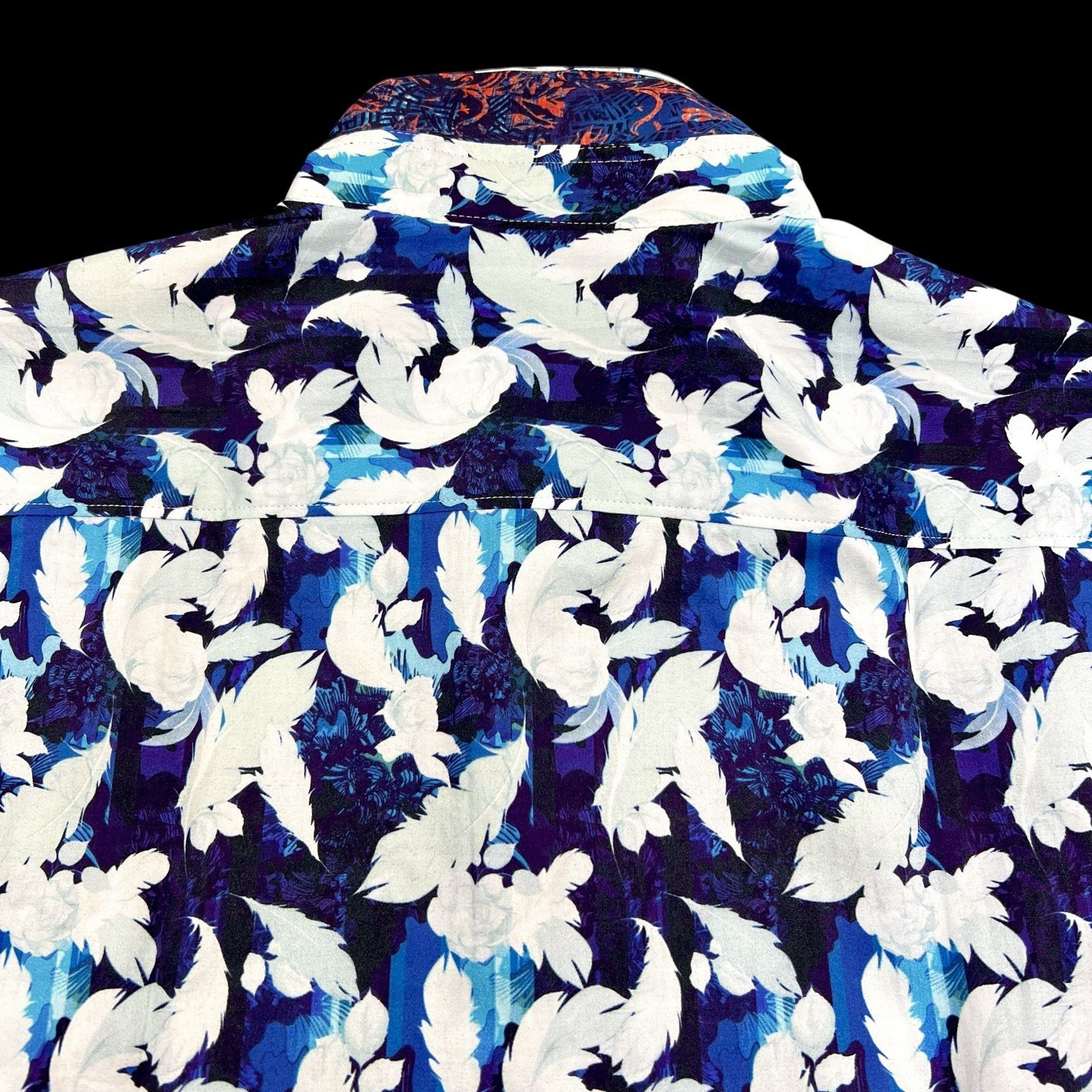 Robert Graham Geo Floral Red White Blue Tropical Short Sleeve Shirt Large $228