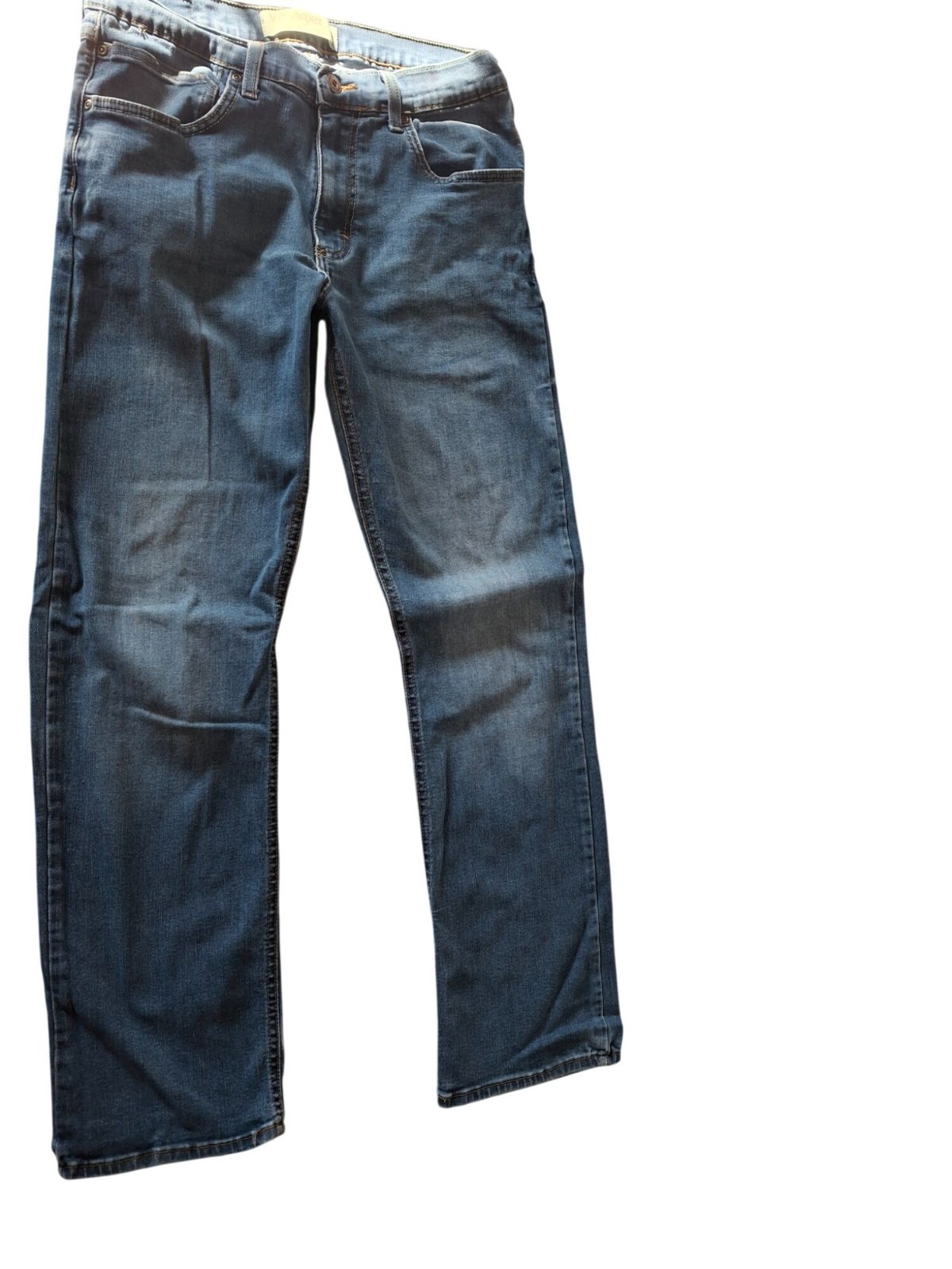 Wrangler Slim Straight Jeans Mens 30×29 Blue Stretch Denim Casual Work