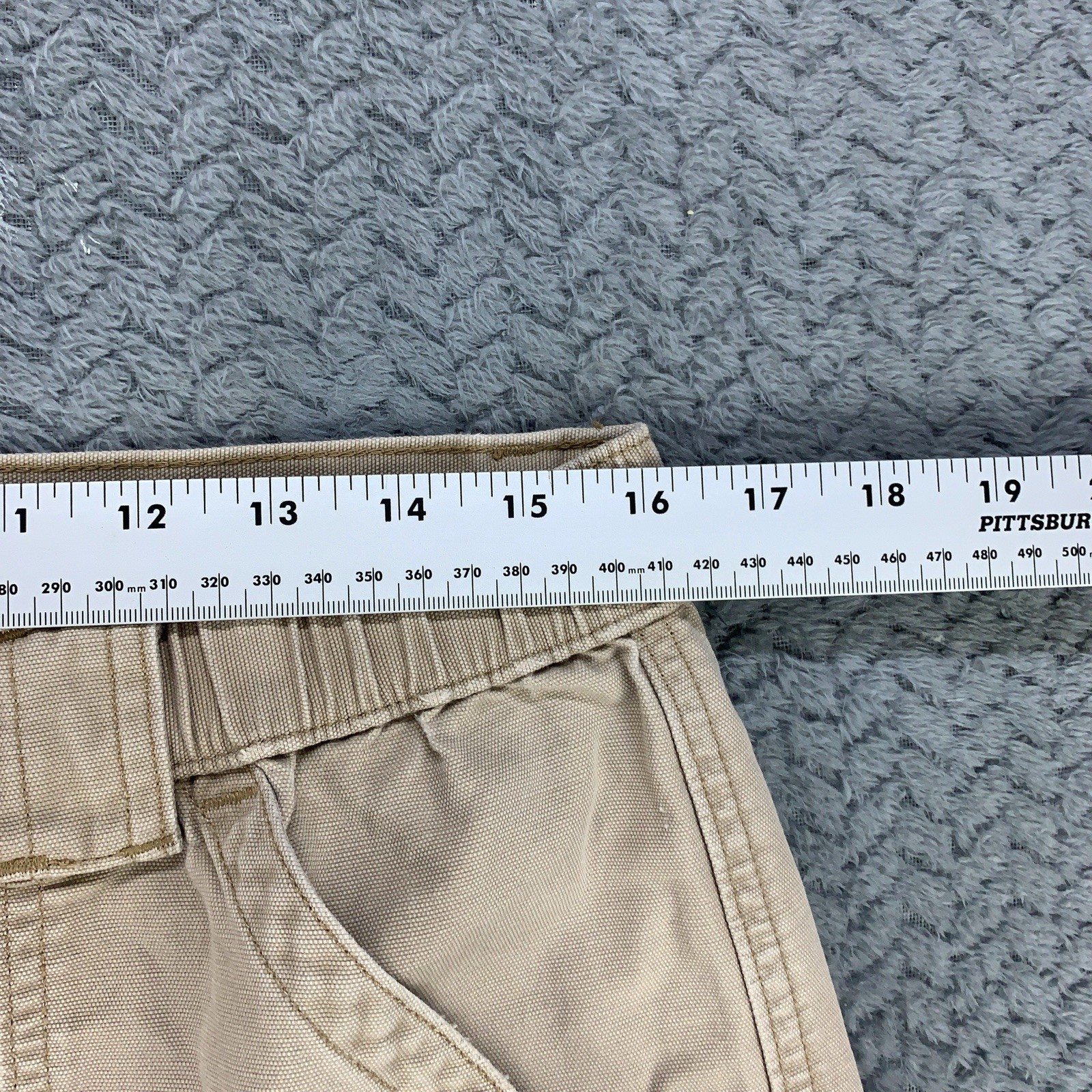 Savane Safari Cargo Shorts Mens Size 32 Beige Khaki Canvas Elastic Waist