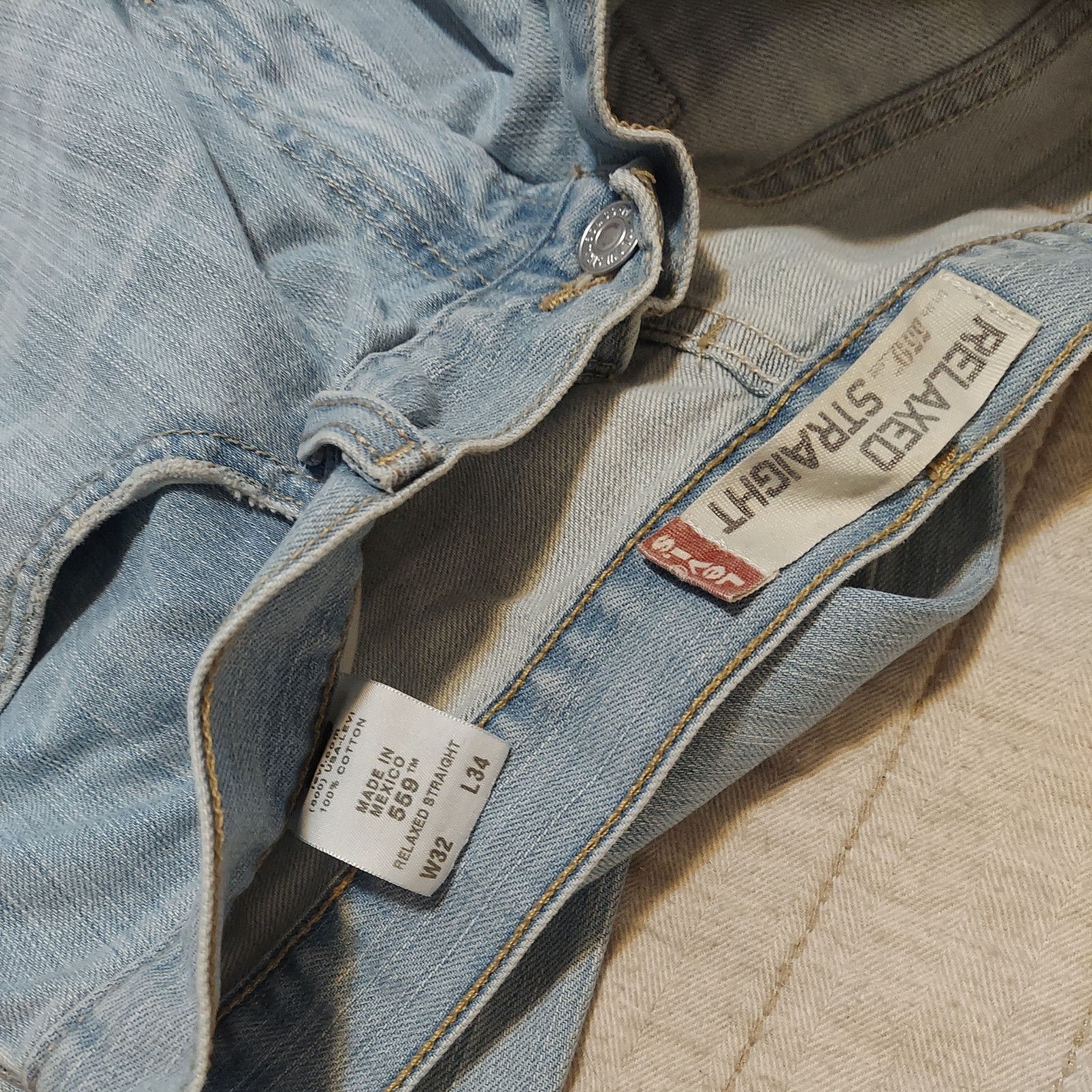 Levi’s 559 Jeans Mens 32×34 Blue Relaxed Straight Light Wash Denim Classic