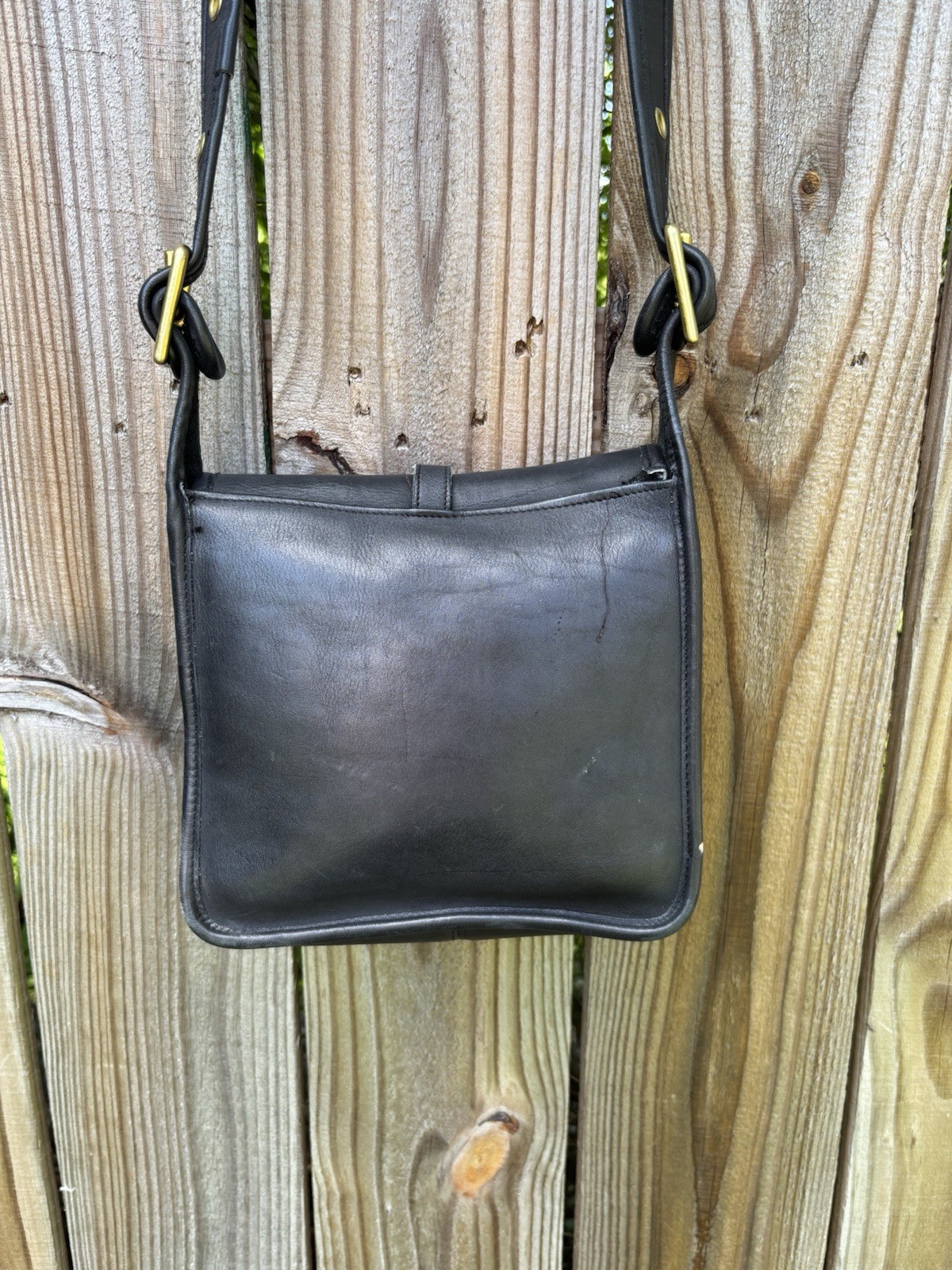 RARE Coach Pre Creed 1973 1970s Leather Hasp Bag Shoulder Bonnie Cashin Black