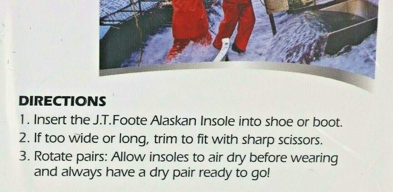 J.T Foote Alaskan Winter Wool Felt insoles 1 Pair – Pick Sizes From 7 – 13