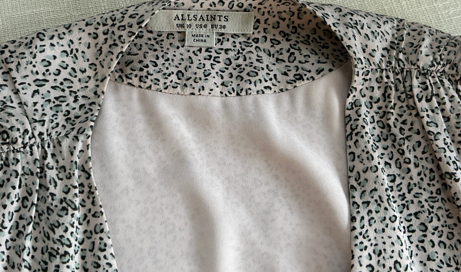 AllSaints ~ Rene Leopard Print Wrap Dress ~ 6 ~ Silk