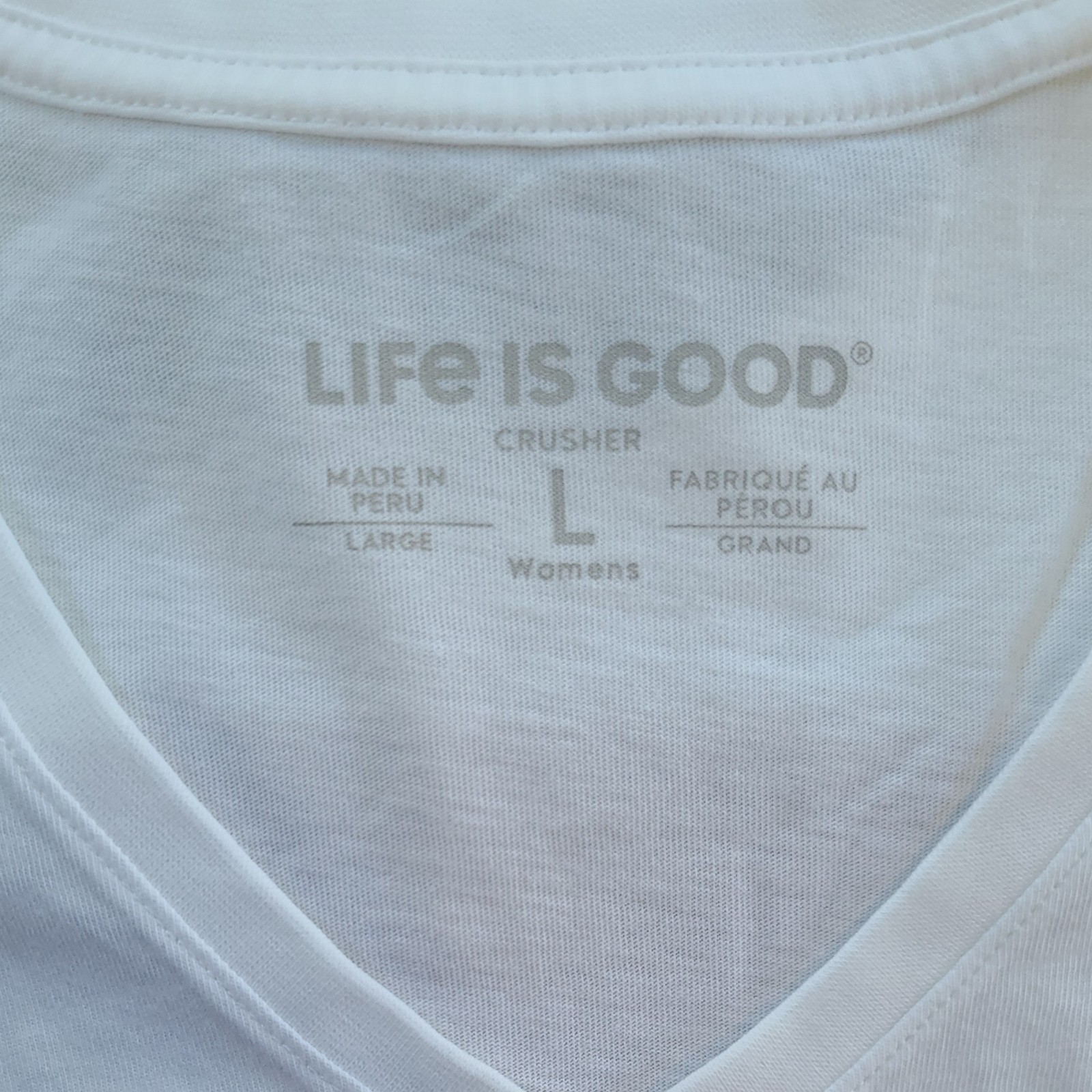 Life Is Good SS Shirt Crusher Vee HELLO SUNSHINE Sun Flower Poppy 44in Womens L
