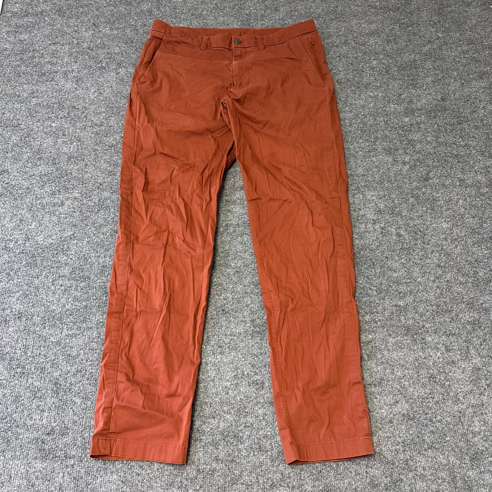 Lululemon Pants Mens Size 33 Burnt Orange ABC Slim Fit Technical Stretch Stain