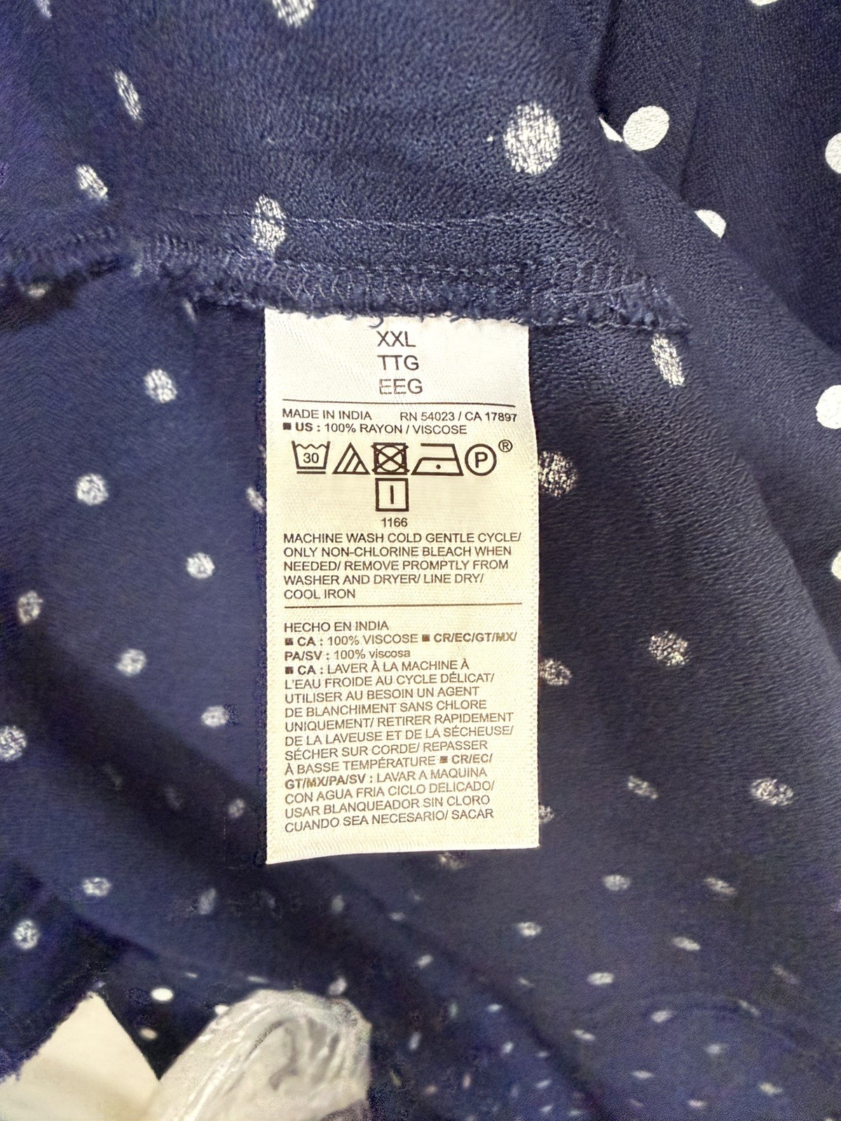 OLD NAVY Blue White Polka Dot Short Sleeve Empire Waist Dress Plus 2XL