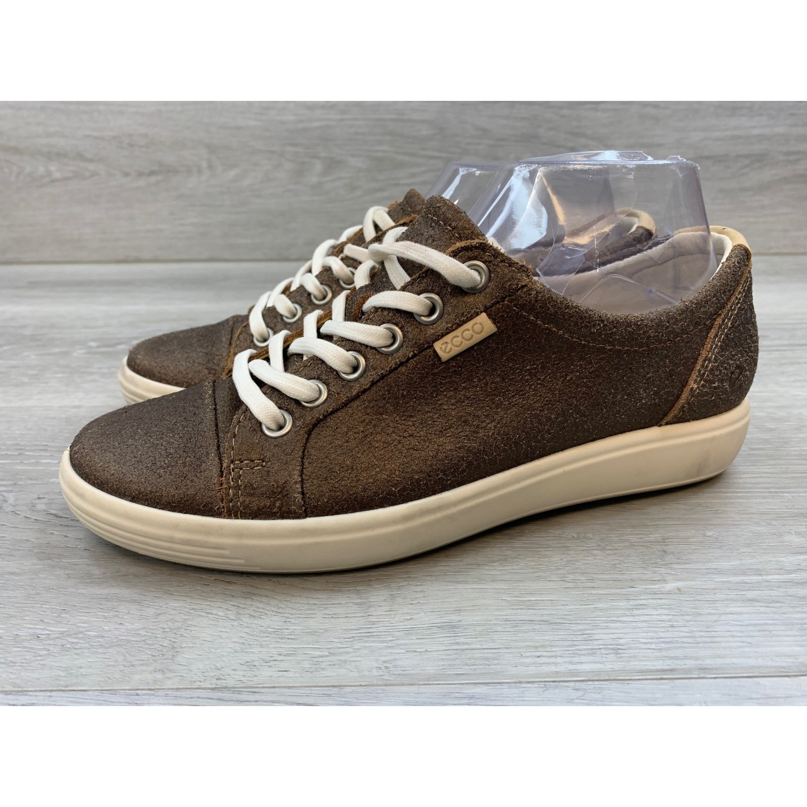 ECCO Soft 7 Women’s Sneakers Metallic Bronze Brown Leather 7 EW Comfort Shoes