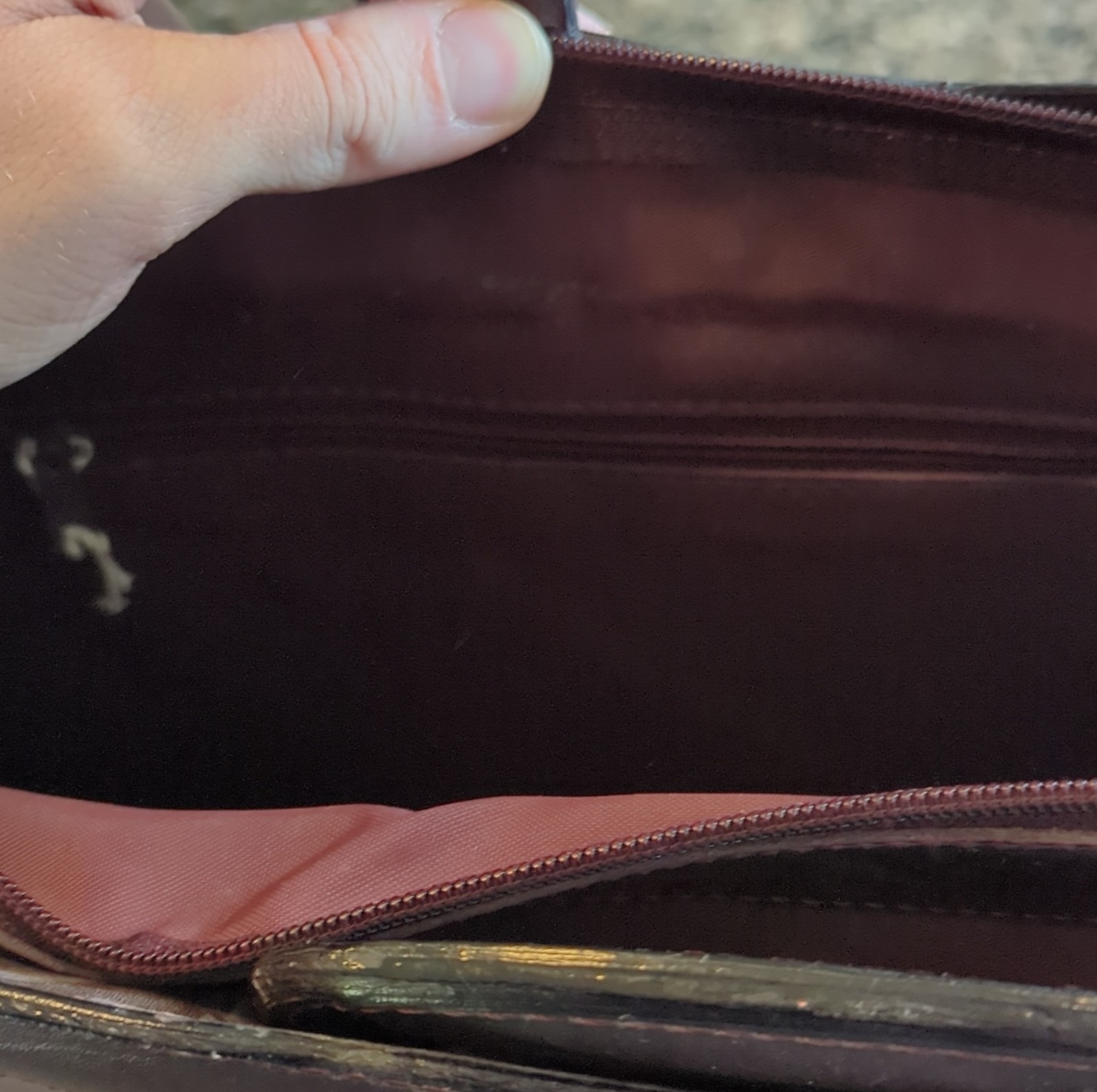 Brown Men’s Briefcase Zip Push Lock Top Handle Detachable Strap