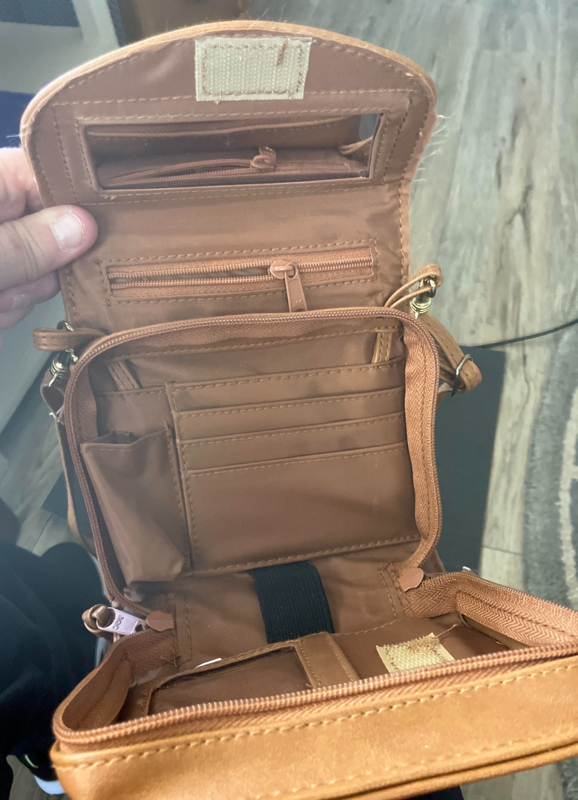 Leather Crossbody Wallet Purse, 4.5 x 5 inches, hold a lot