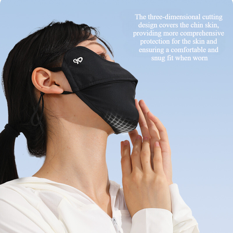 Summer UV Face Cover Mask UPF50+ Nylon Breathable Sun Mask with Eye Protection