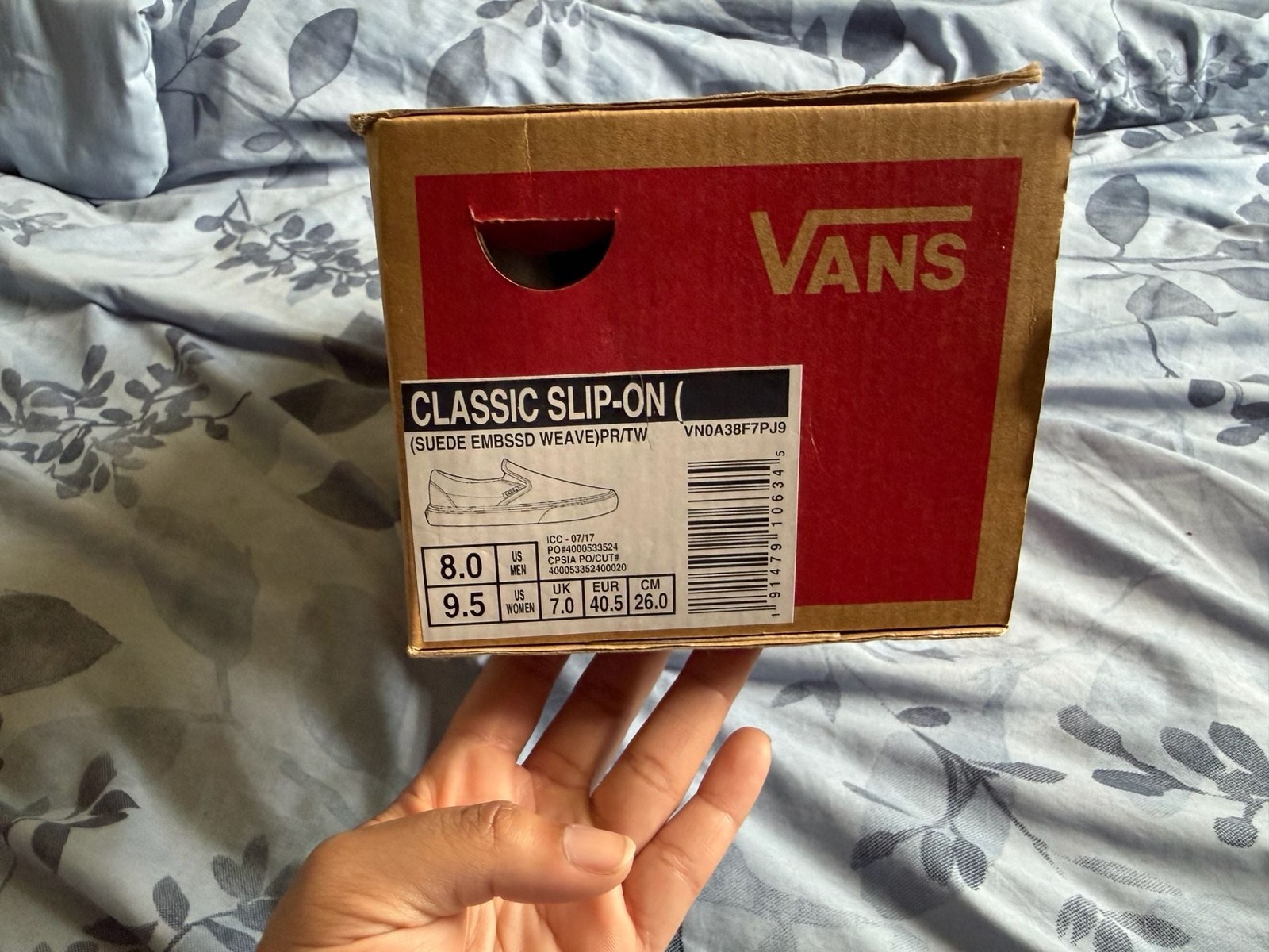 Vans Classic Slip-On Suede Embossed Weave Port Royale/True White