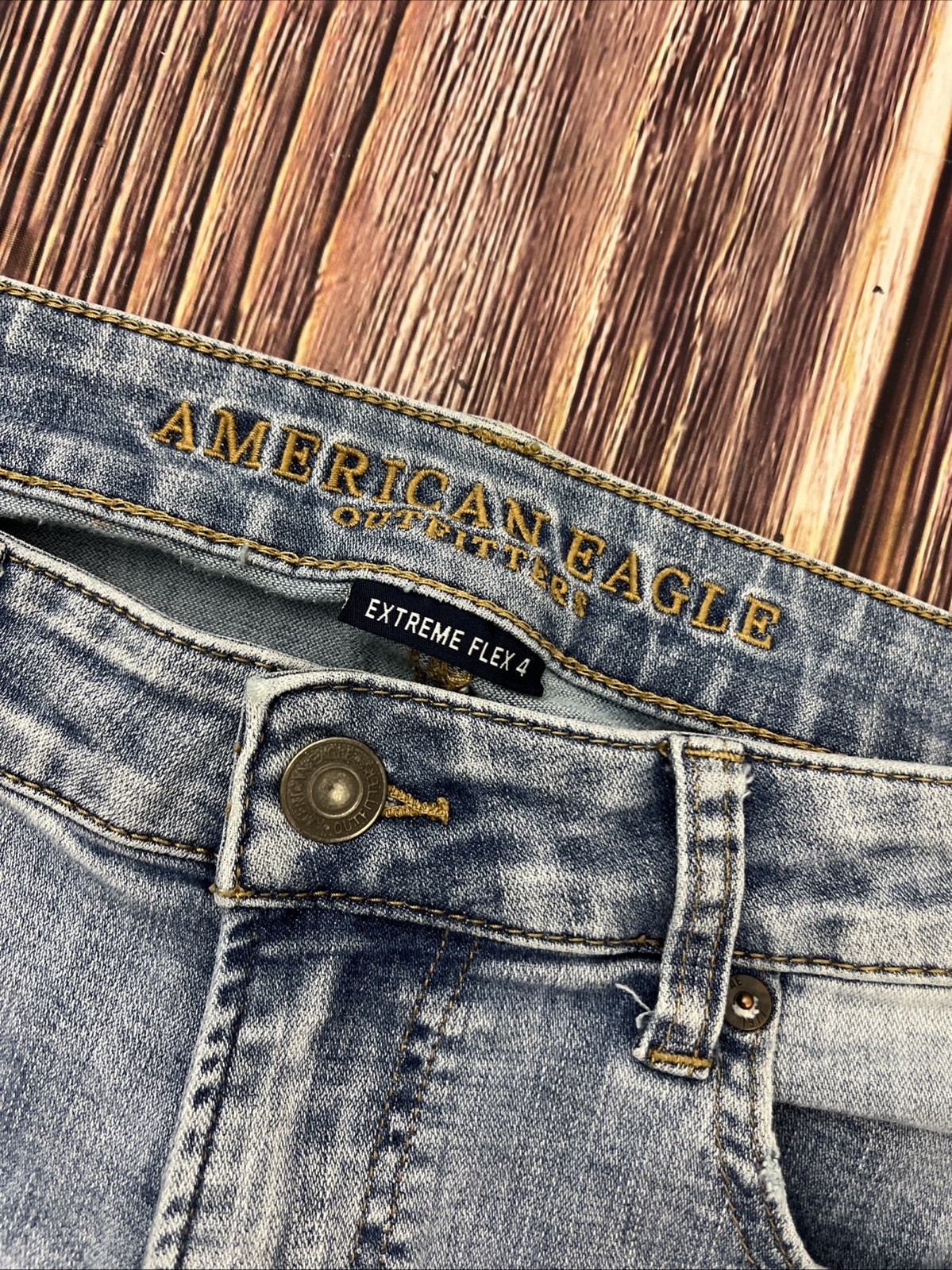 American Eagle Skinny Jeans Light Wash Extreme Flex Mens 34×32 (Actual 34×30)