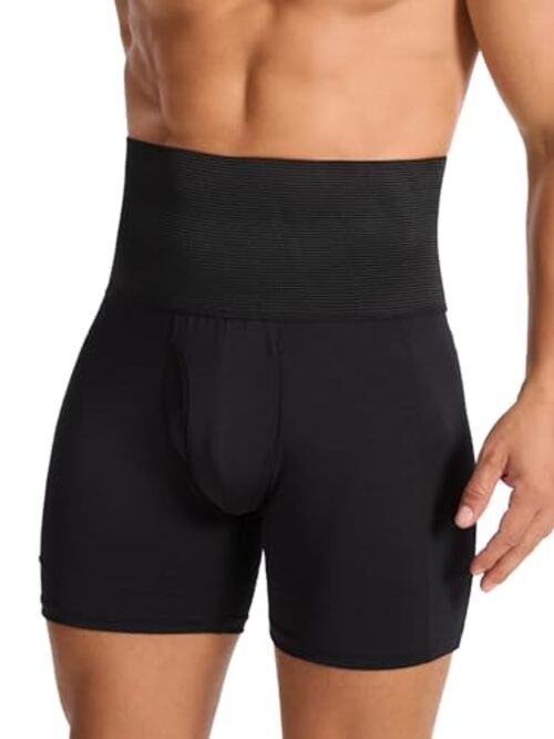 Shapewear Shorts for Men Tummy Control Shorts Small 1# Grey Black（middle Waist）