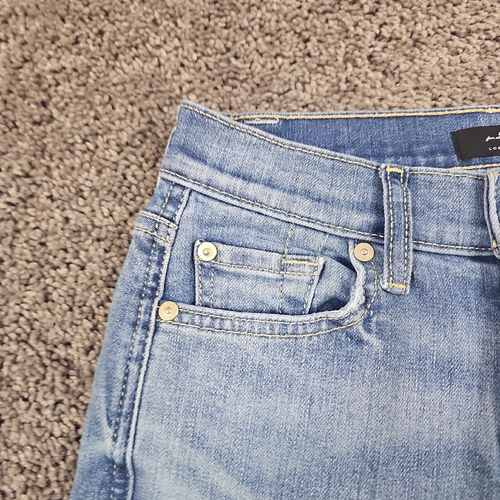 7 For All Mankind Jeans Womens 24 Cropped Straight Light Wash High Rise 23×26