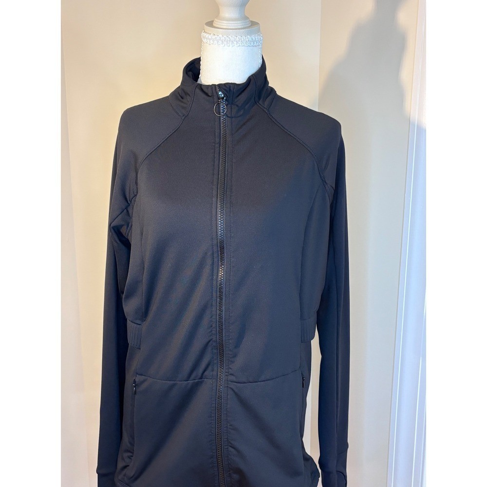 Fabletics Womens Black Full Zip Athletic Training Jacket Mesh Vent Back Large