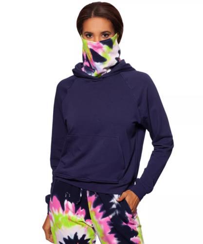 BAM Betsy & Adam Blue Hoodie With Removable Mask Women Sz S NEW NWT 546