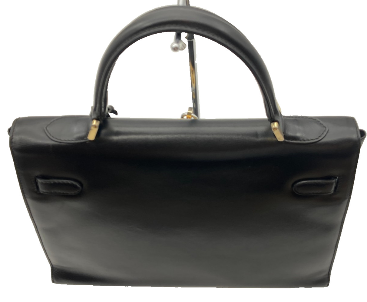 Bally Hand Top handle Bag Classic Black Leather 32cm Authentic
