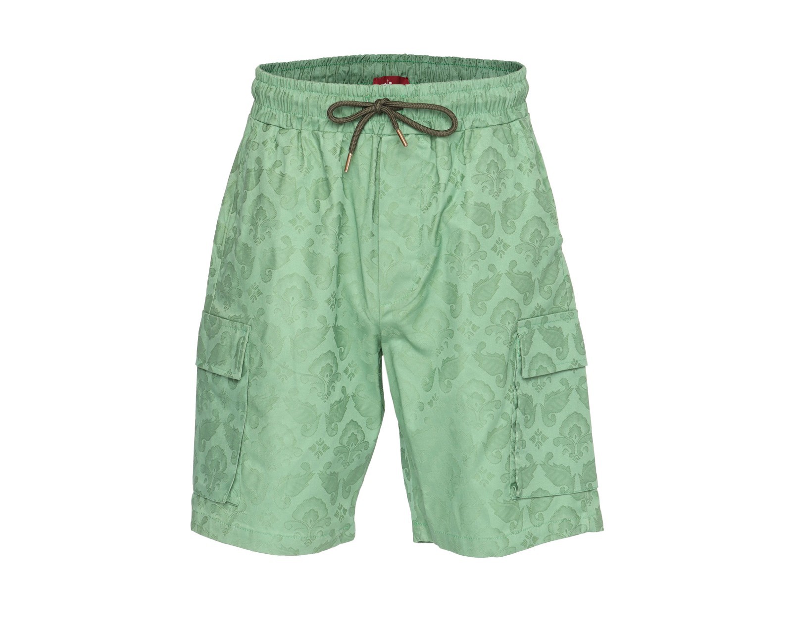 NWT EZZELINO SHORTS stretch cotton paisley drawstrings luxury Italy XL