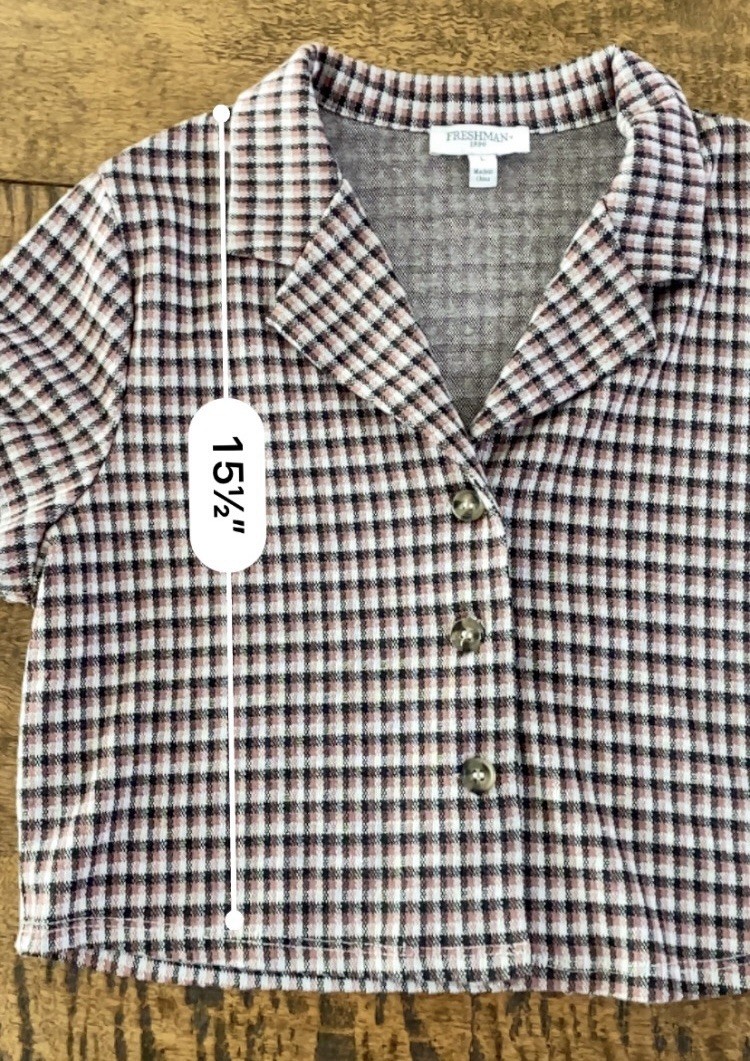 Freshman 1996 plaid cropped top Size L