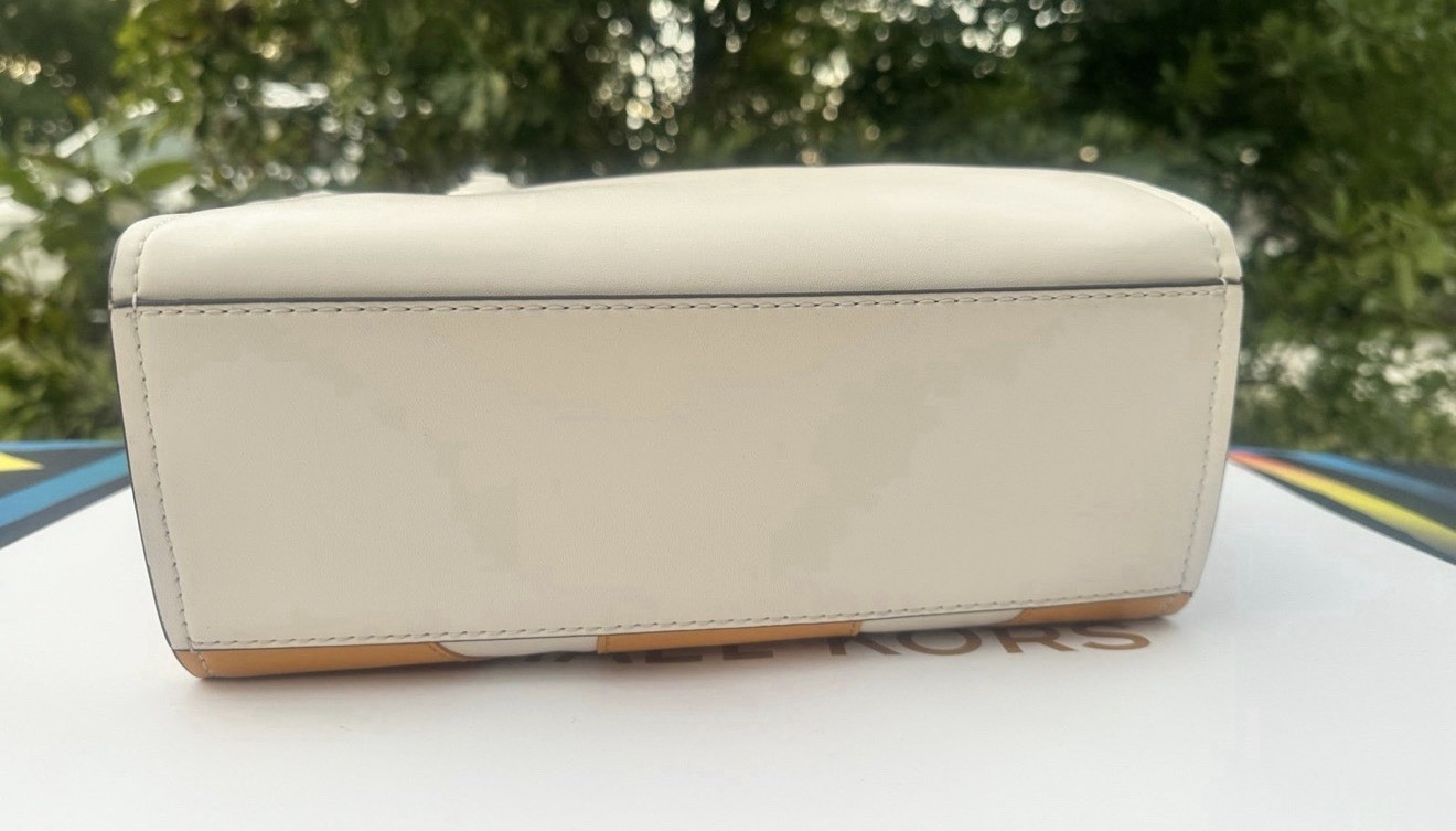 AUTHENTIC Michael Kors Purse Small Hamilton Satchel Patch Work Golden Rod NWT