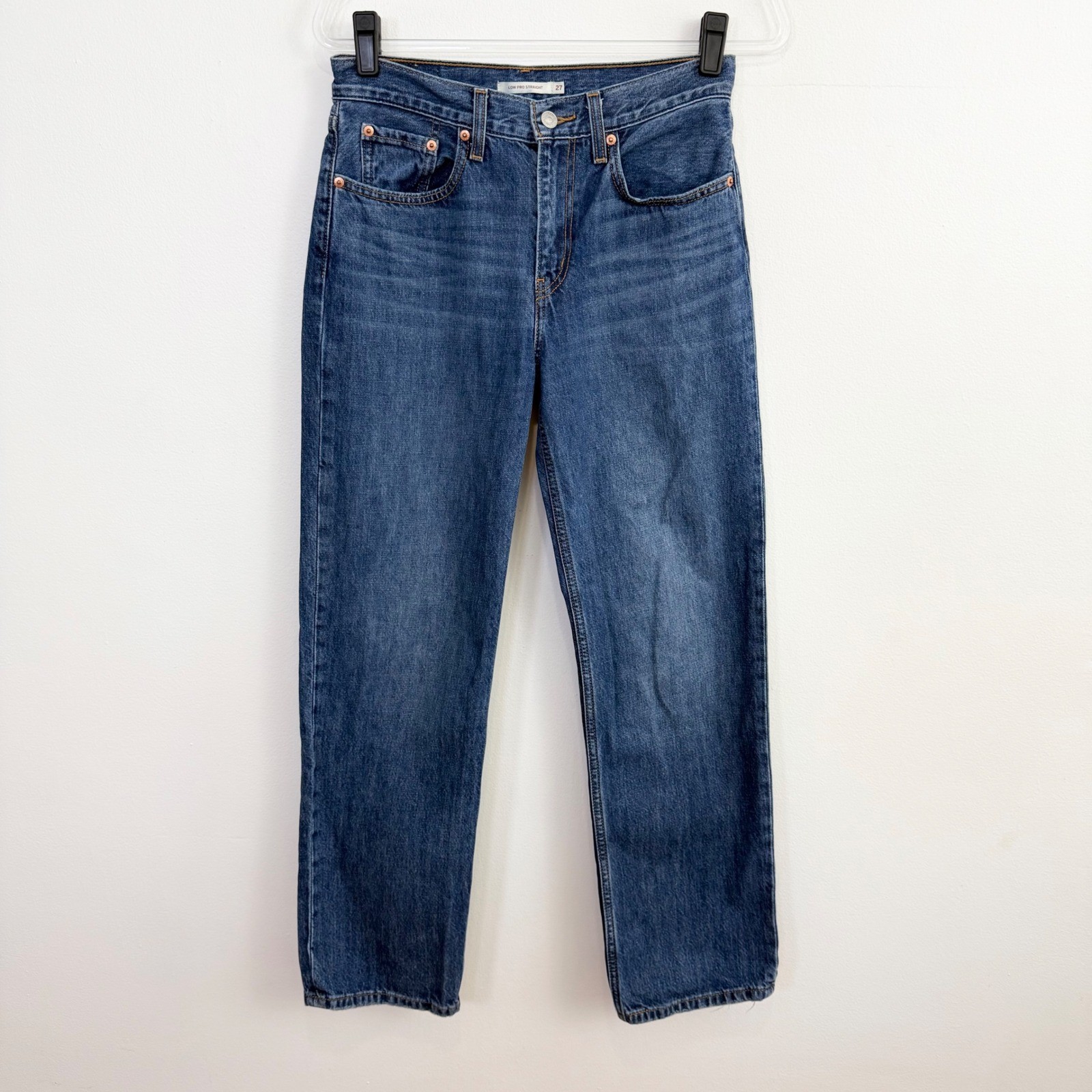 Levi’s Low Pro Straight Jeans Medium Wash 27 Mid Rise 100% Cotton