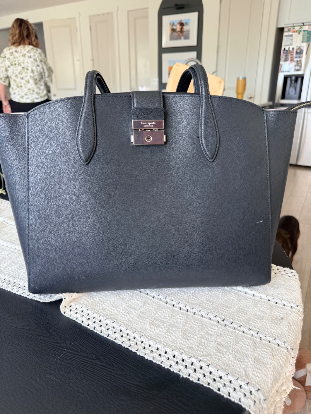 Kate Spade Voyage Large Work Tote Black Leather