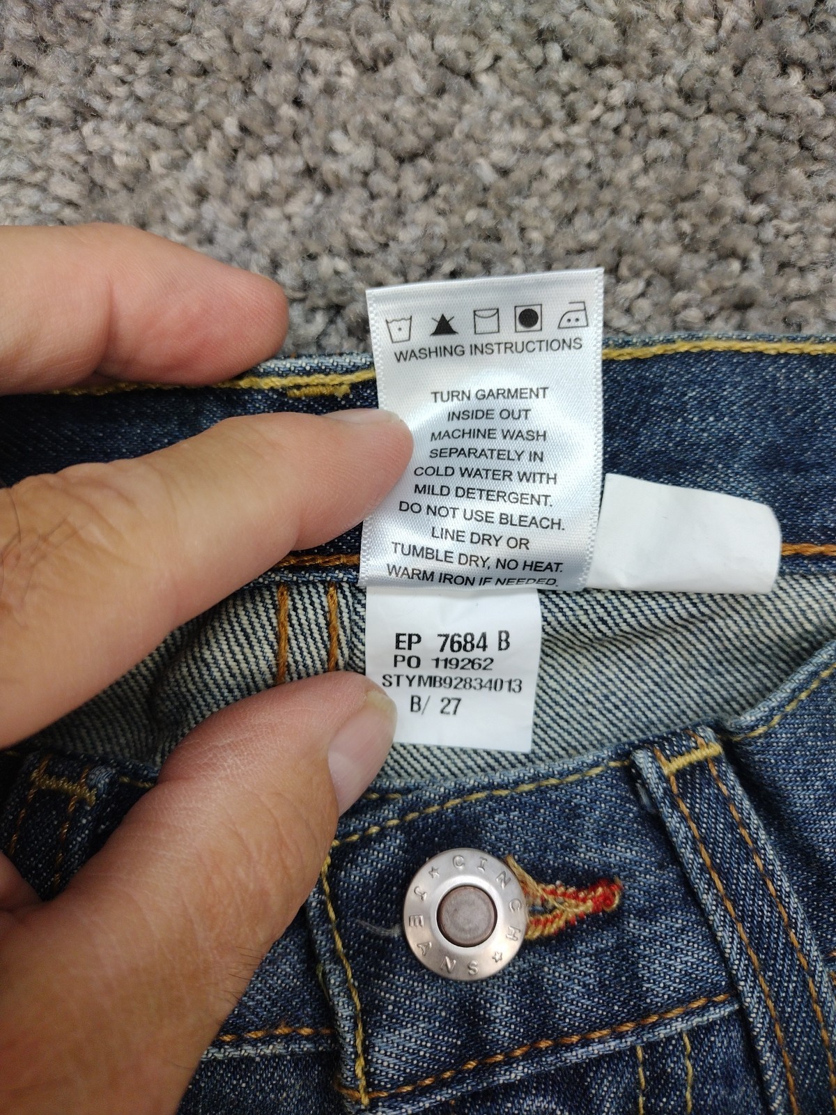 Cinch Men’s White Label Relaxed Fit Jeans Dark Stonewash Indigo Size 29×36 NWT
