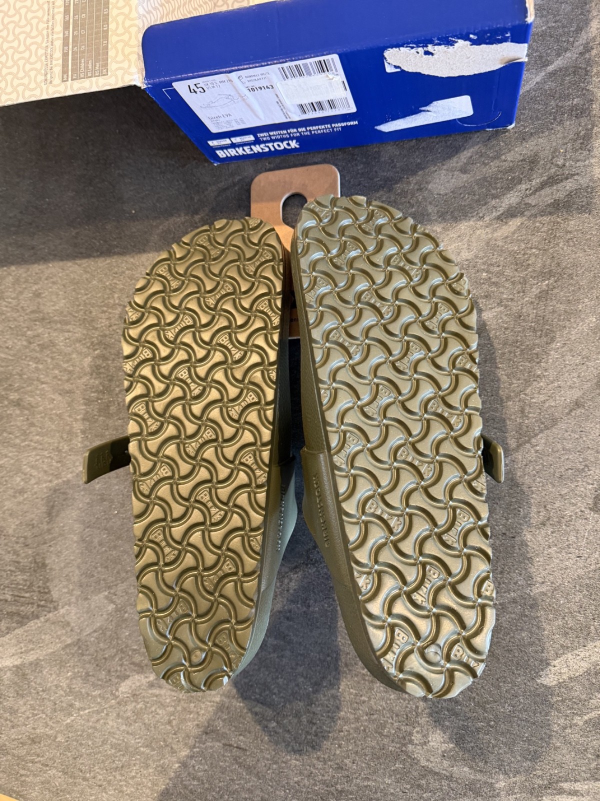 Birkenstock EVA sandals, Gizeh, Khaki green, size 45, NWT