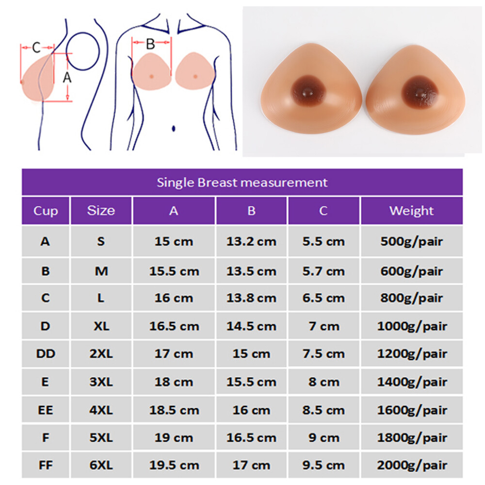 A-FF Cup Silicone Breast Forms Transgender Crossdresser False Silicone Boobs