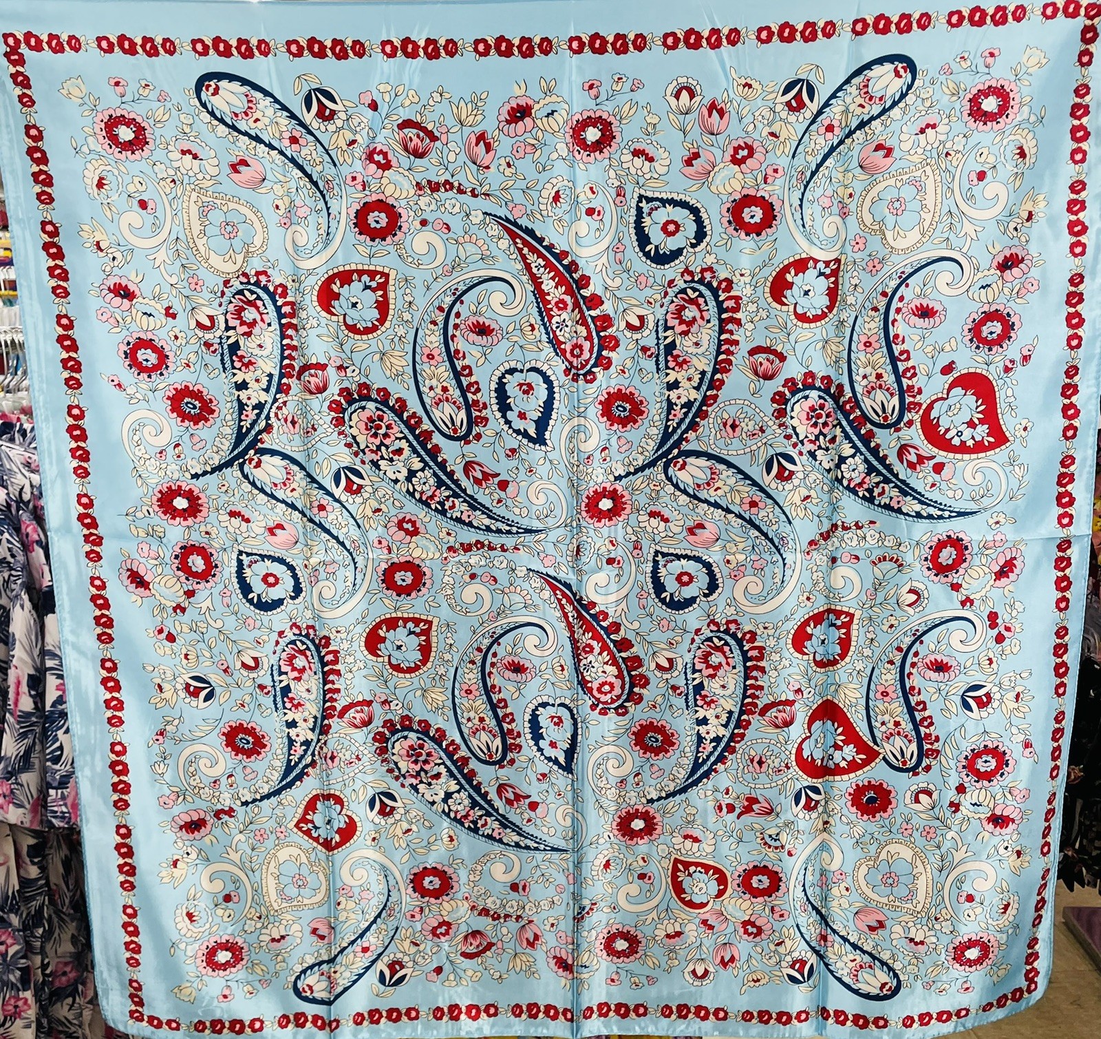 3 pcs Satin Multicolor Square Scarf for Women Floral Paisley Brand New in bag